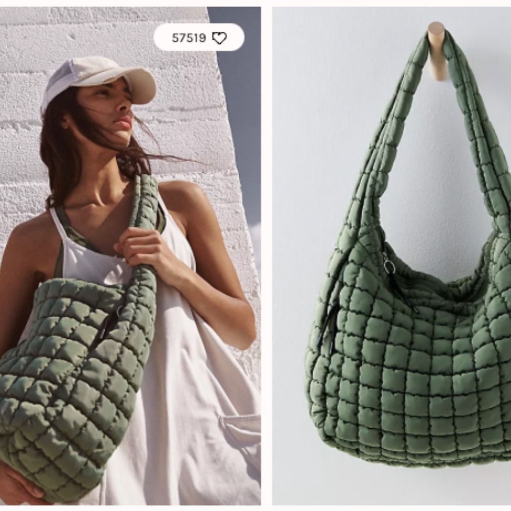 FP Movement Olive Quilted Shoulder Bag